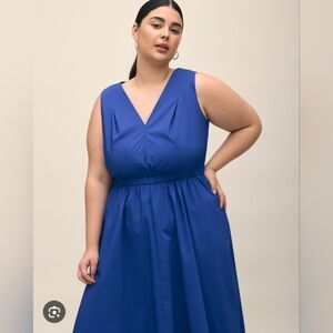 Penningtons Blue Pleated A-Line Midi Dress
